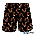 White And Brown Eagle Pattern Print MenS Shorts