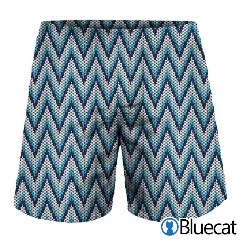 Zigzag Knitted Pattern Print MenS Shorts