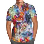 watercolor villains for men and women graphic print short sleeve hawaiian casual shirt y97xr0x4