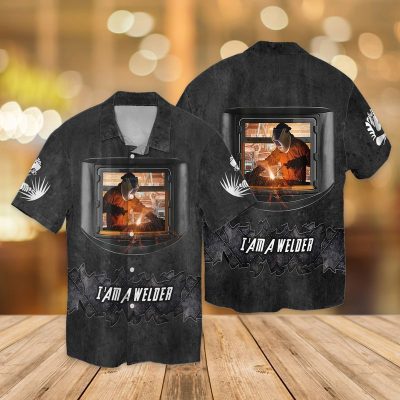 welder i am a welder for men and women graphic print short sleeve hawaiian casual shirt y97tqrk8