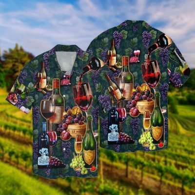 wine grapes for men and women graphic print short sleeve hawaiian casual shirt y97yvvt3