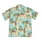 woody car hawaiian graphic print short sleeve hawaiian casual shirt n98dqfwb