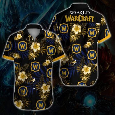 World Of Warcraft Hawaiian III Graphic Print Short Sleeve Hawaiian Casual Shirt