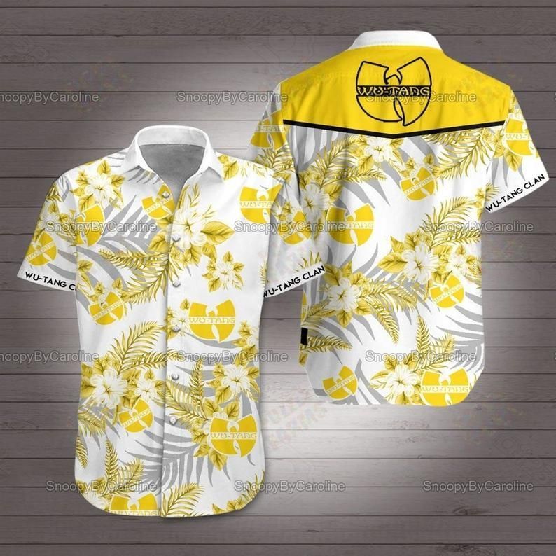 wu tang band rock music band ii graphic print short sleeve hawaiian casual shirt n98bik0m