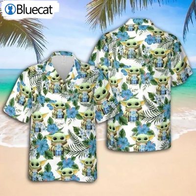 Blue Moon Belgian White Wheat Beer Hawaiian Shirt Yoda Beer Party