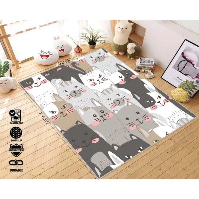 Cute Cat Design Rug Kitchen Floor Rug