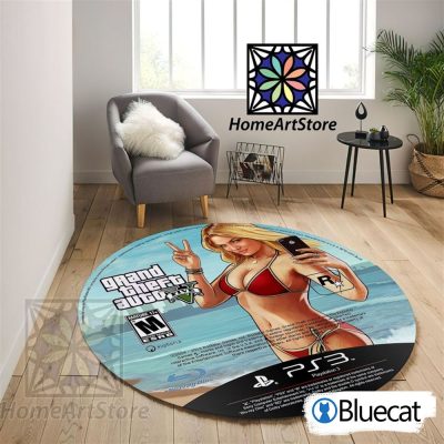 GTA 5 PS3 Disc Rug Round Mat 1