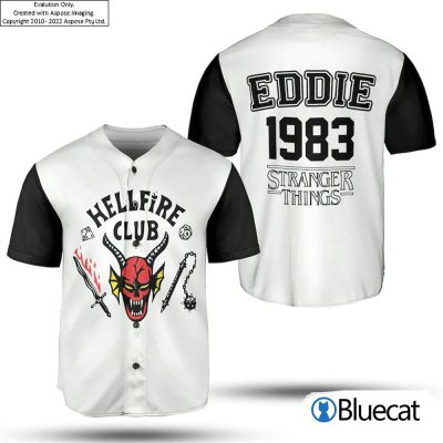 Hellfire Club Black White Master of Hawkins Eddie Munson Stranger things Baseball Jersey Shirt