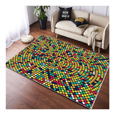 Mosaic Rug Painted Custom Carpet Colorful Mosaic Carpet Home Decor Rug Themed Design Rug Deco Rug Colorful Retro Mosaic Rug Area Rug