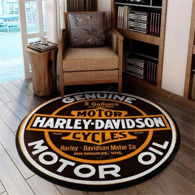 Motorcycle Living Room Round Mat Circle Rug