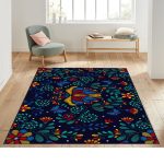 Traditional Mexican Floral Traditional Mexican Floral Rug Mexican Chiapaneco Floral Rug Mexican Folkloric Rug Mexican Patterned Rugs