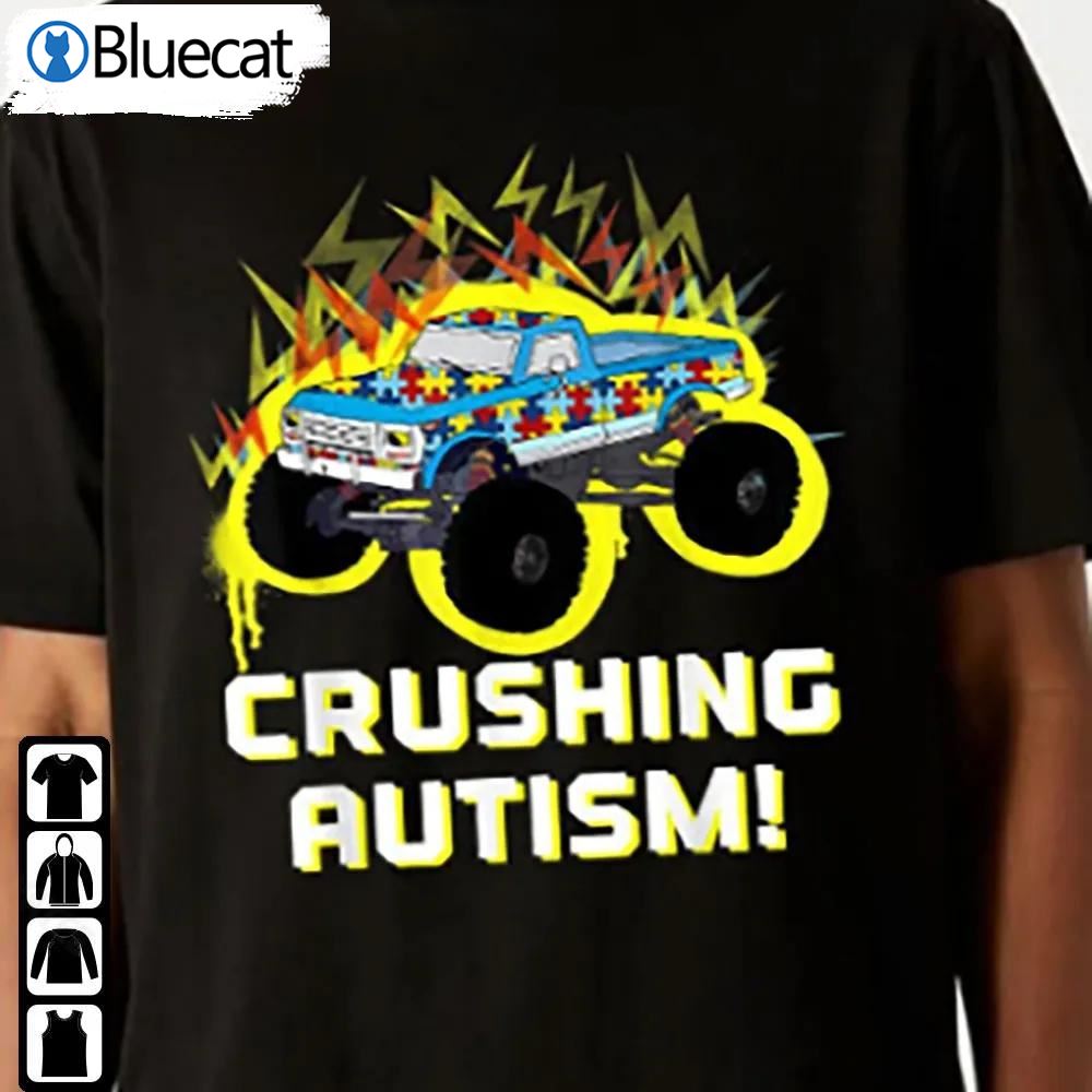 Crushing Autism Shirt Autism Mega Truck Kids Monster Truck Tshirt