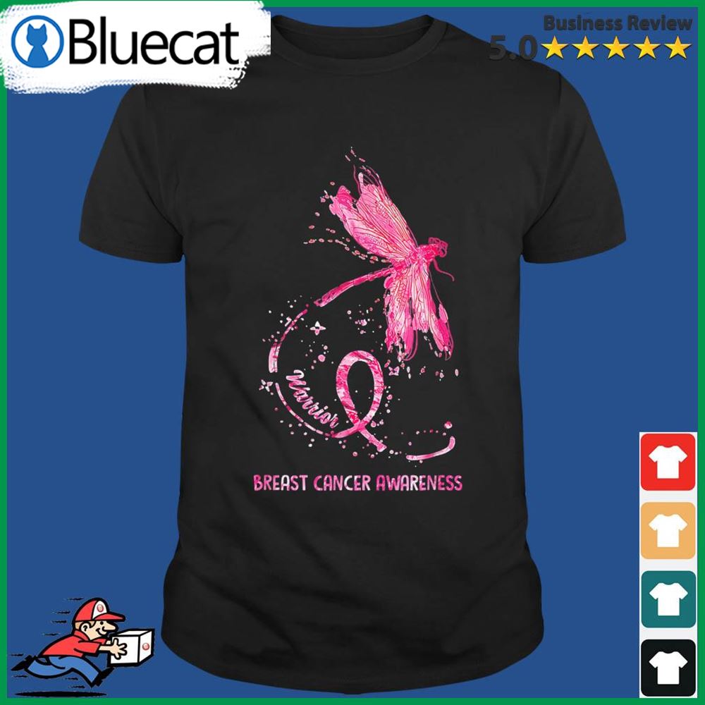 Dragonfly Pink Ribbon Breast Cancer Awareness Warrior Shirt