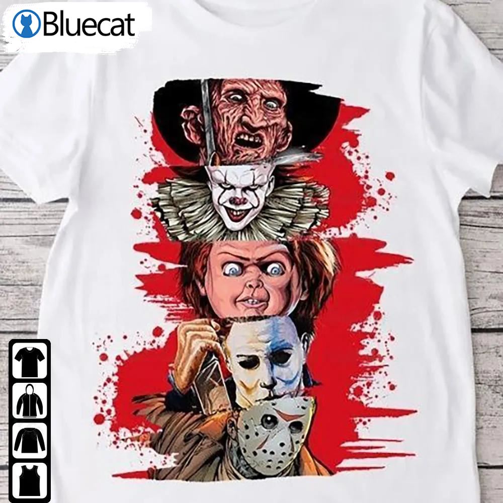 Horror Characters Movie Killers Shirt Halloween Scary Movies