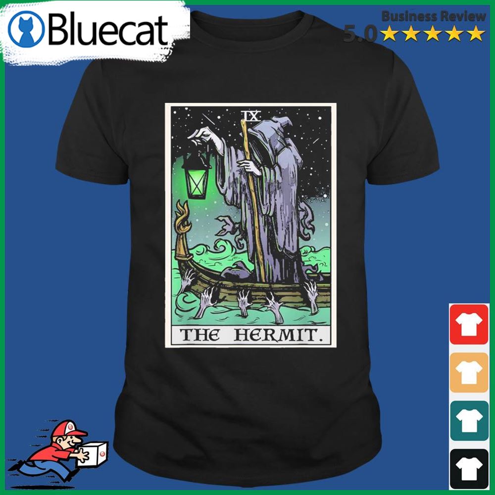 Official The Hermit Tarot Card Gothic Halloween T-shirt