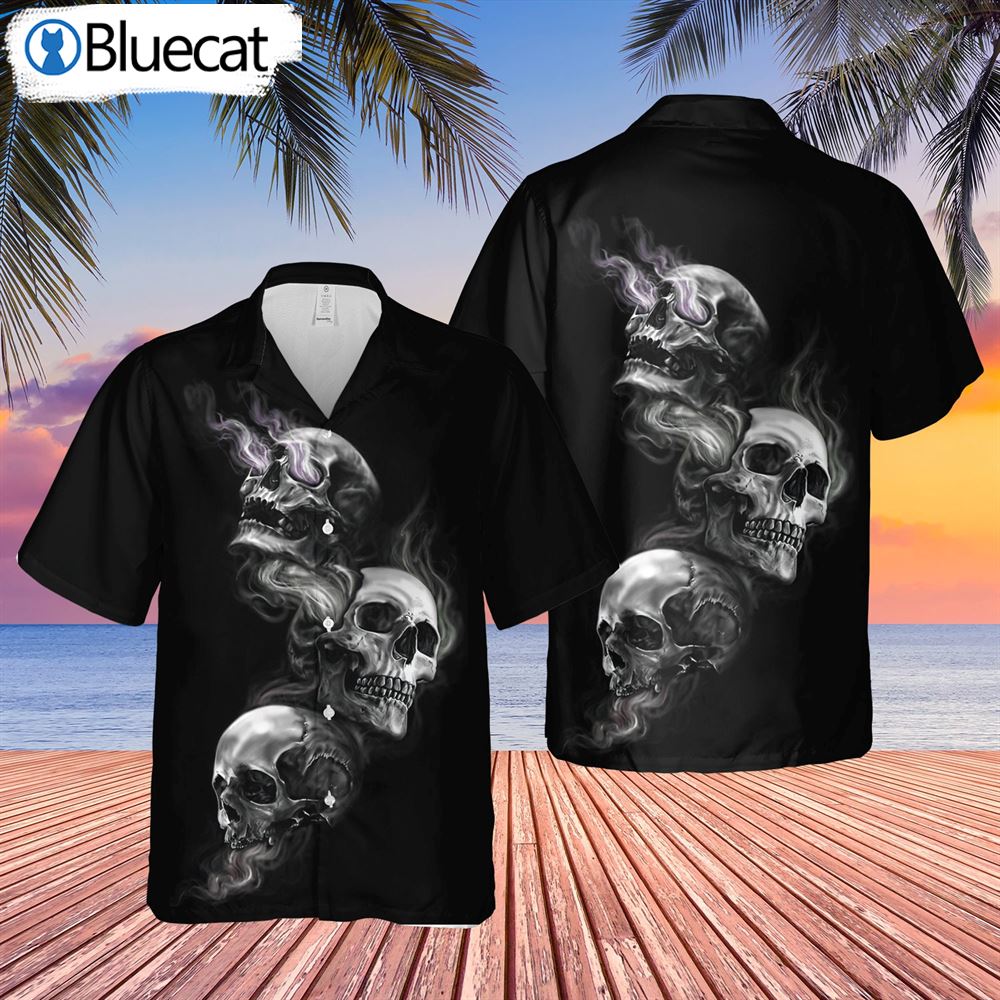Skeleton Skull Hear No Evil Hawaiian Shirt