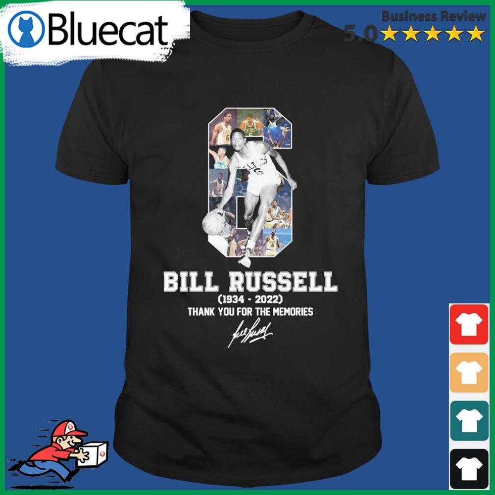 1934-2022 Bill Russell Thank You For The Memories Signatures Shirt
