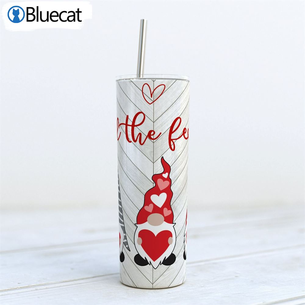 All The Feels Valentine Gnome Tumbler With Wood