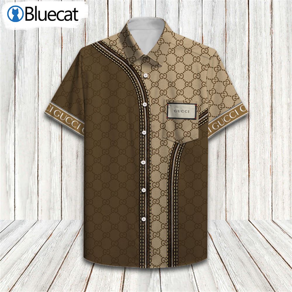 Gucci Blue Luxury Brand Premium Fashion Hawaii Shirt For Men in