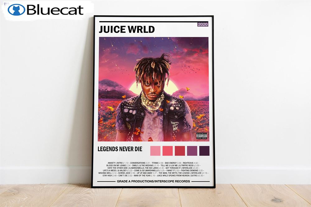 Juice WRLD "Legends Never Die" Art Music Album Poster HD Print 12" 16" 20" 24" 