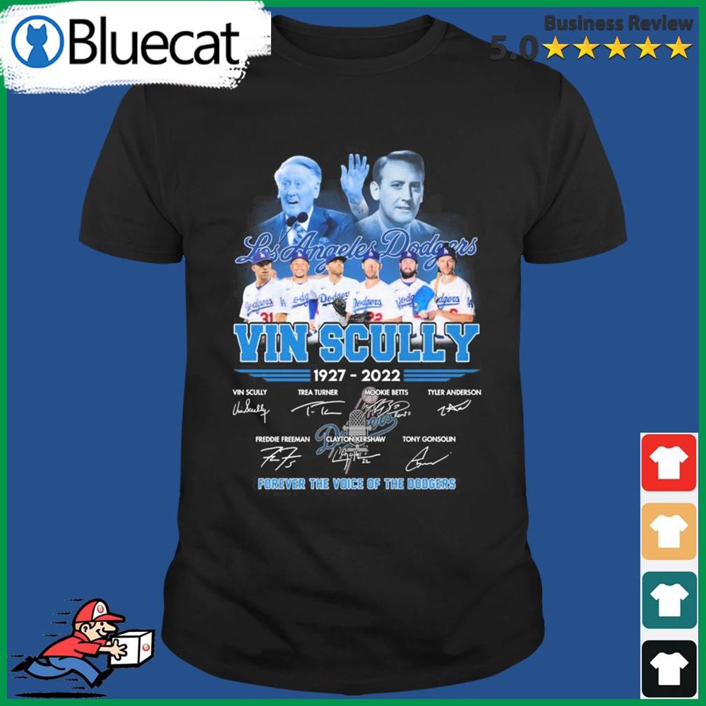 Los Angeles Dodgers Vin Scully 1927-2022 Forever The Voice Of The Dodger Signatures Shirt