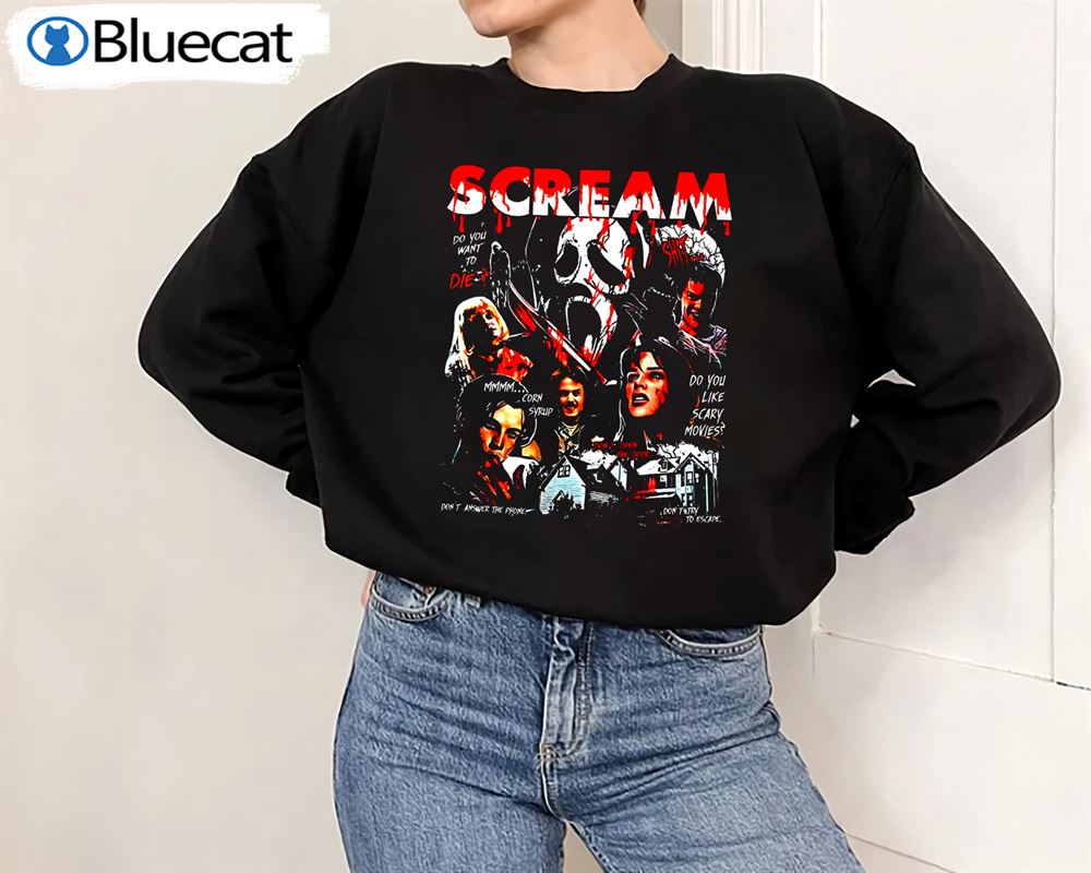 Retro 90s Scream Movie Ghostface Halloween Sweatshirt - Bluecat