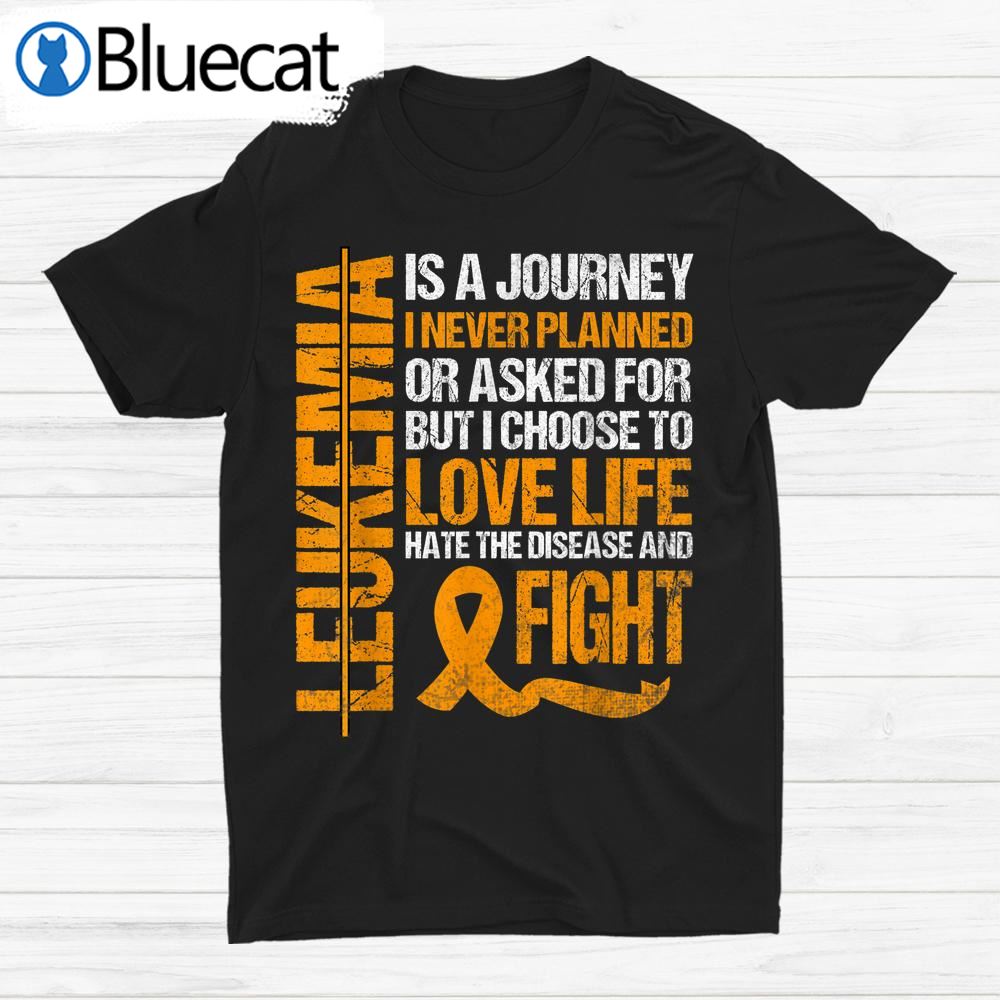 Support For Leukemia Awareness Orange Ribbon Product Shirt