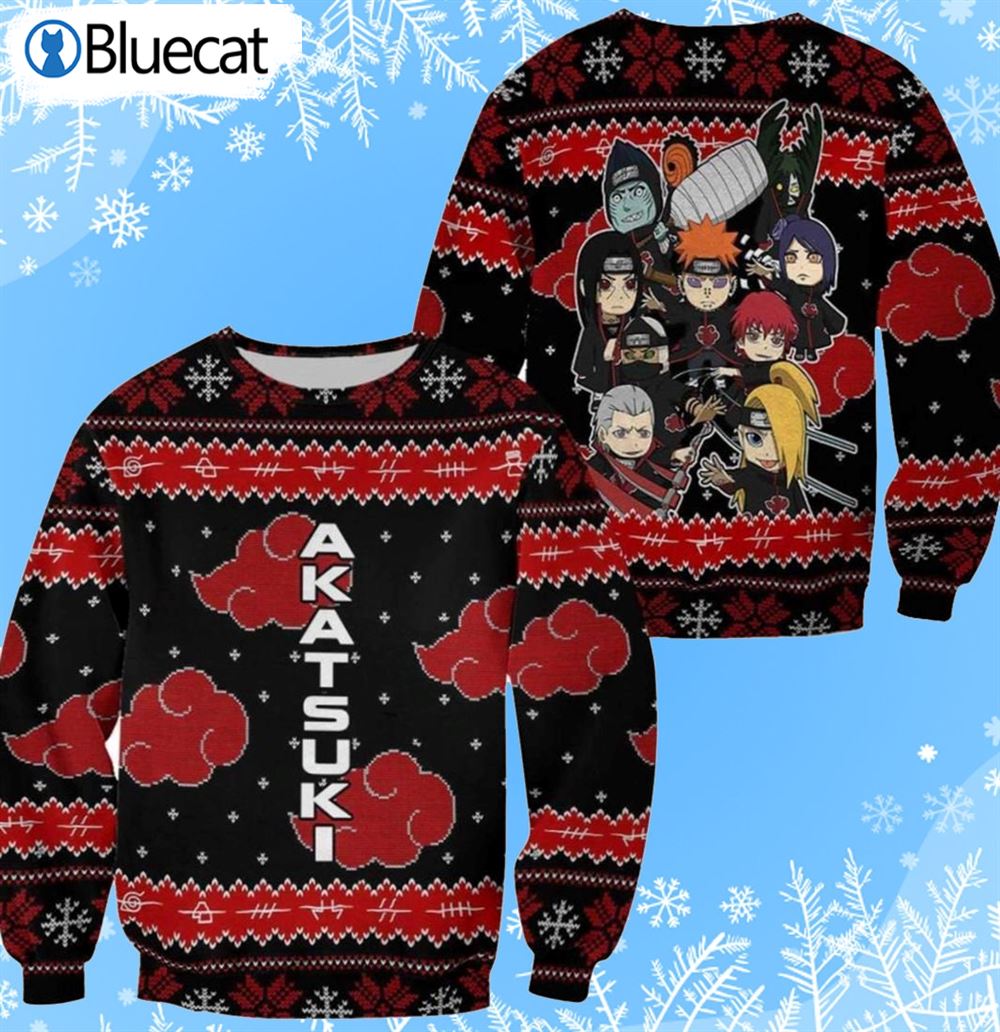 Akatsuki Naturo Ugly Christmas Sweater Akatsuki Ugly Sweater