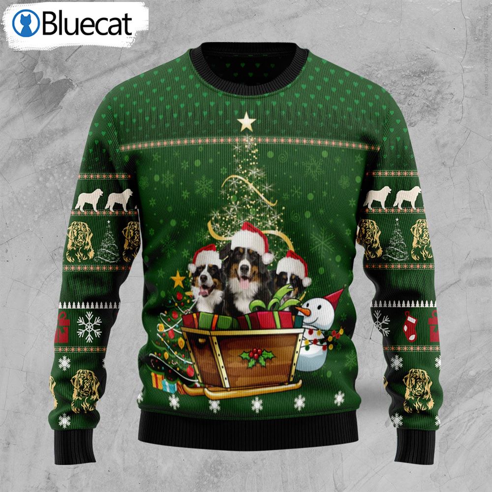 Bernese Mountain Dog Group Xmas Ugly Christmas Sweater