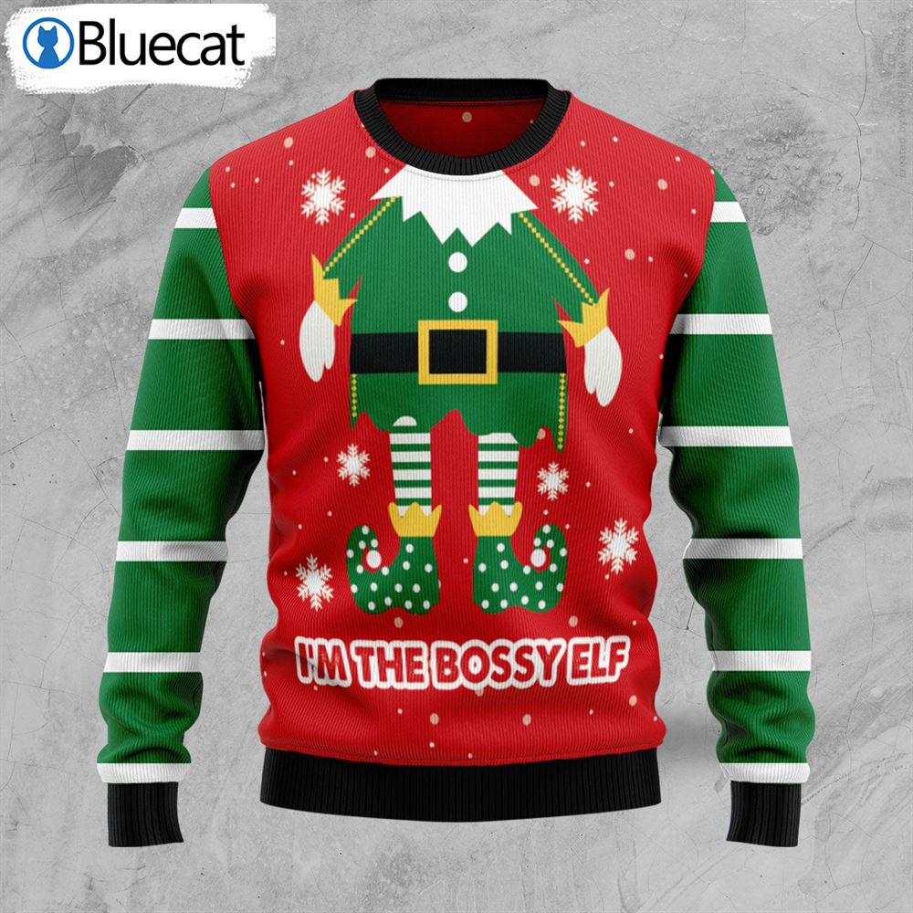 Bossy Elf Ugly Christmas Sweater