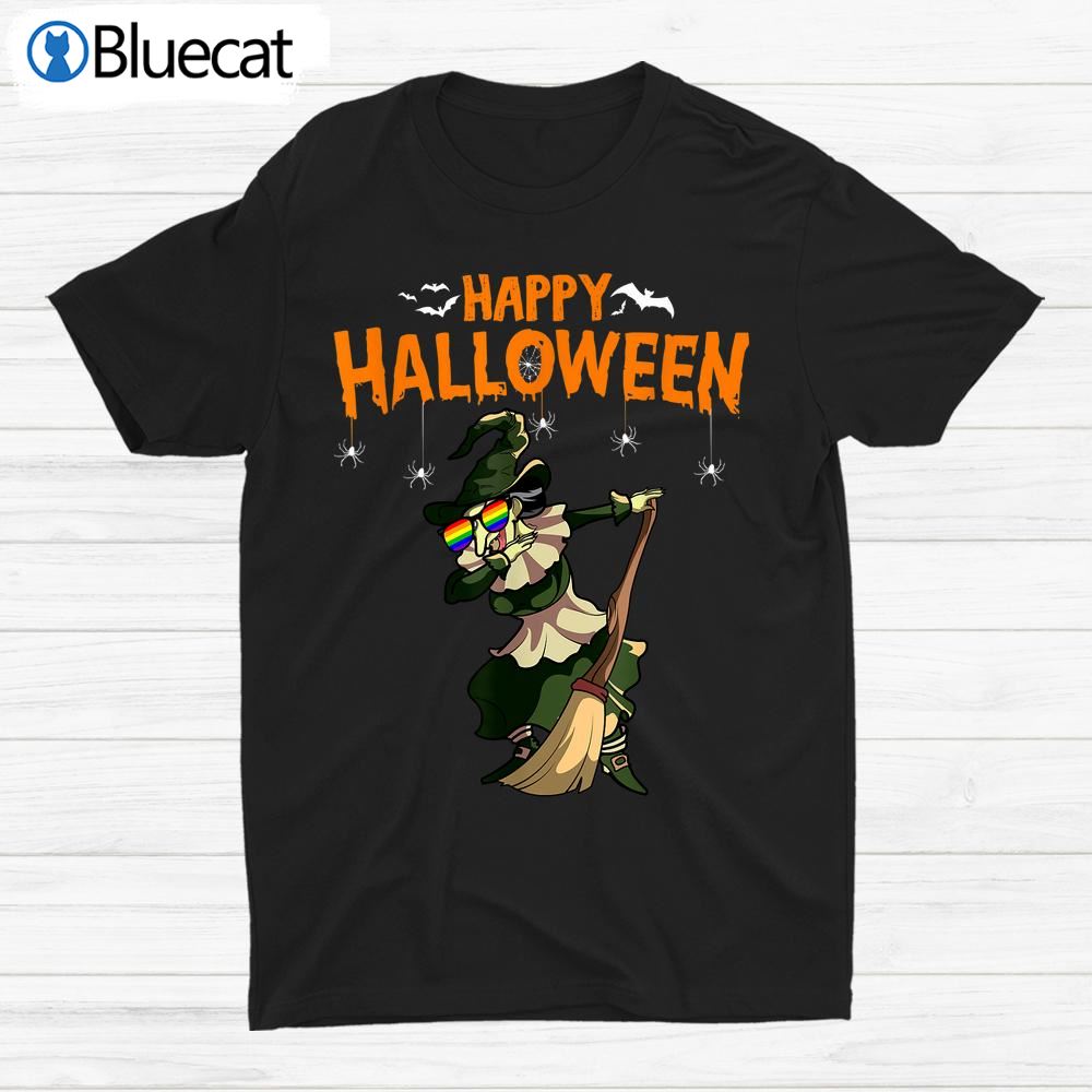 Gay Witch Dabbing Witch Lazy Halloween Shirt