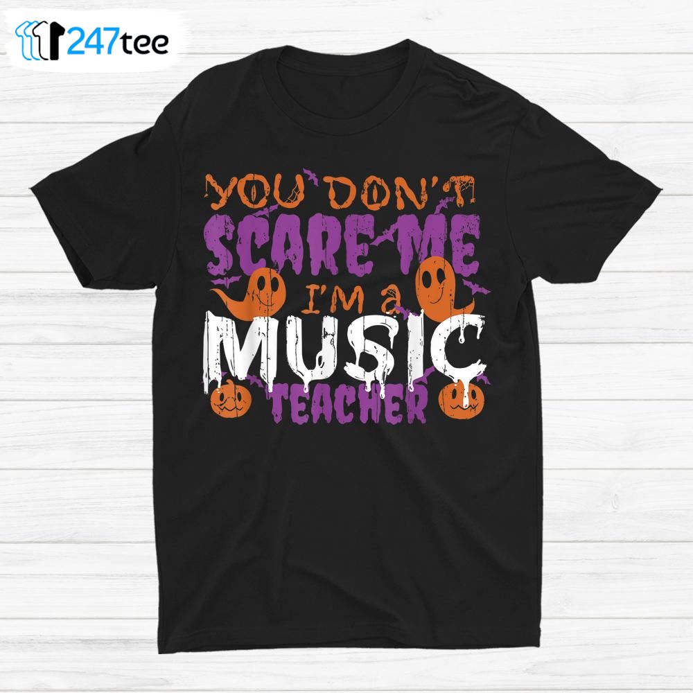 Ghost Creature Pumpkin Music Teacher School Halloween Shirt
