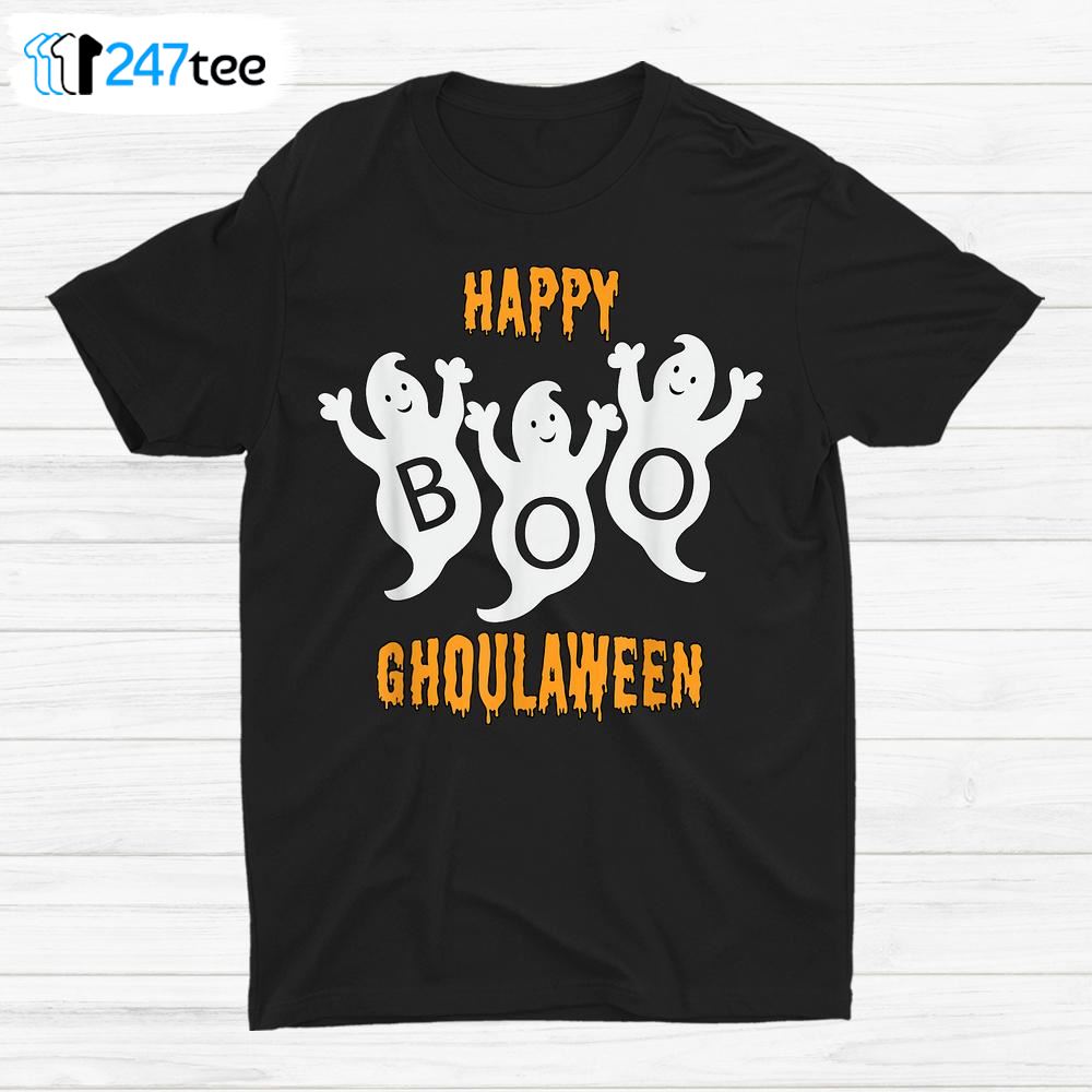 Happy Ghoulaween Cute Ghosts Trio With Boo Halloween Shirt