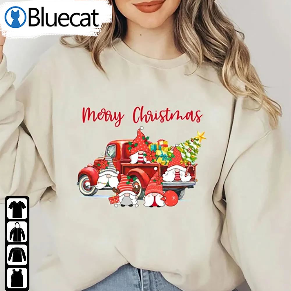 Merry Christmas Gnomes Trees Truck New Year Family Matching Shirt