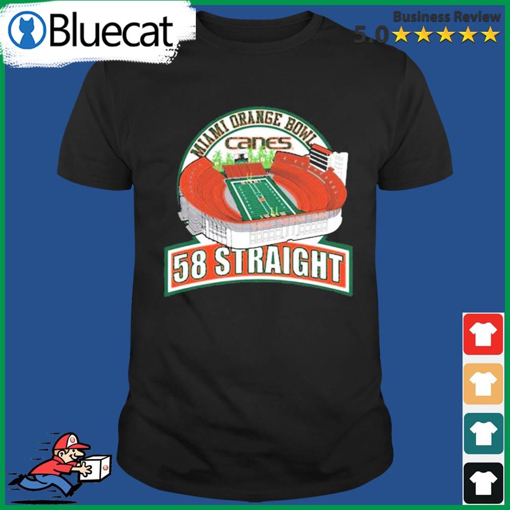 Miami Hurricanes Orange Bowl 58 Straight T-shirt