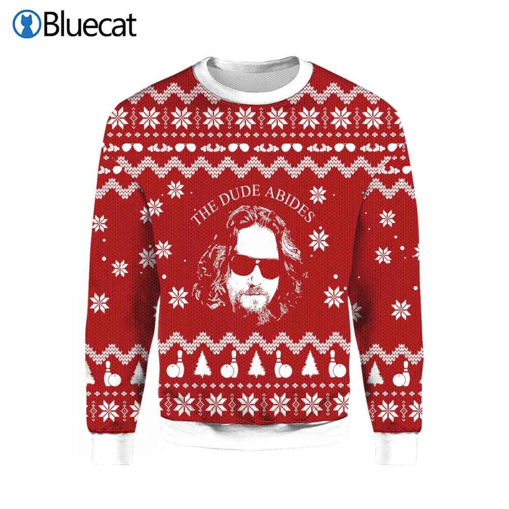 The Big Lebowski The Dude Abides Ugly Christmas Sweater The