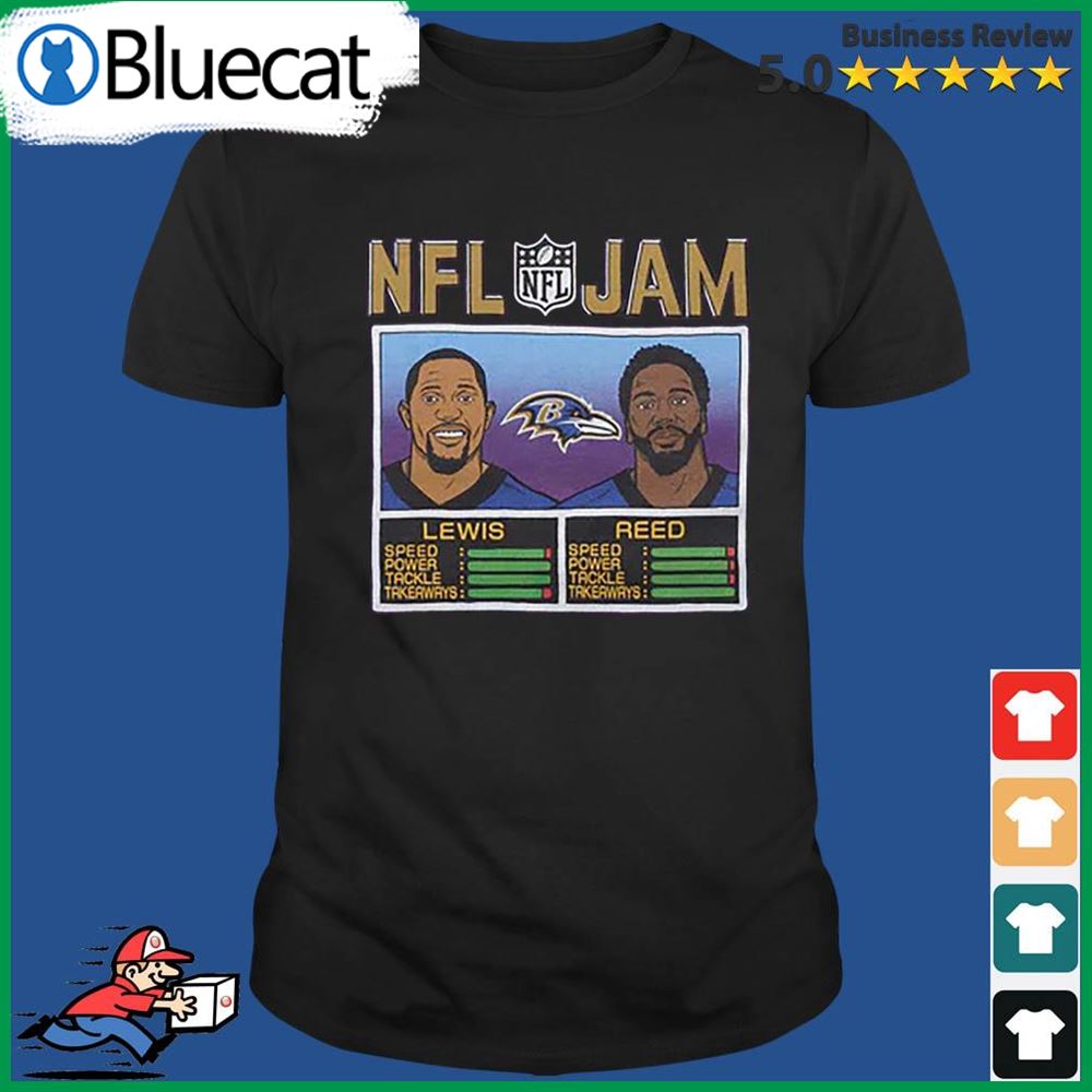 Nfl Jam Baltimore Ravens Ed Reed Ray Lewis T-shirt - Bluecat