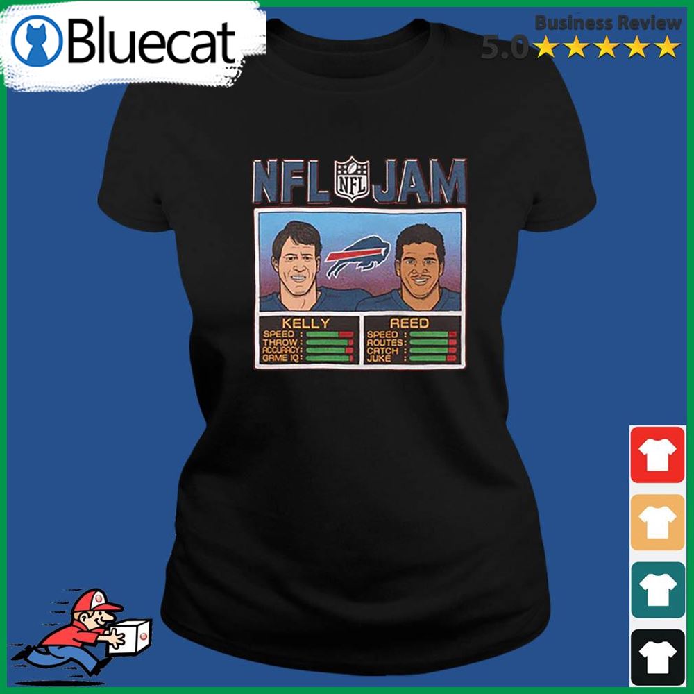 Nfl Jam Buffalo Bills Andre Reed Jim Kelly T-shirt - Bluecat