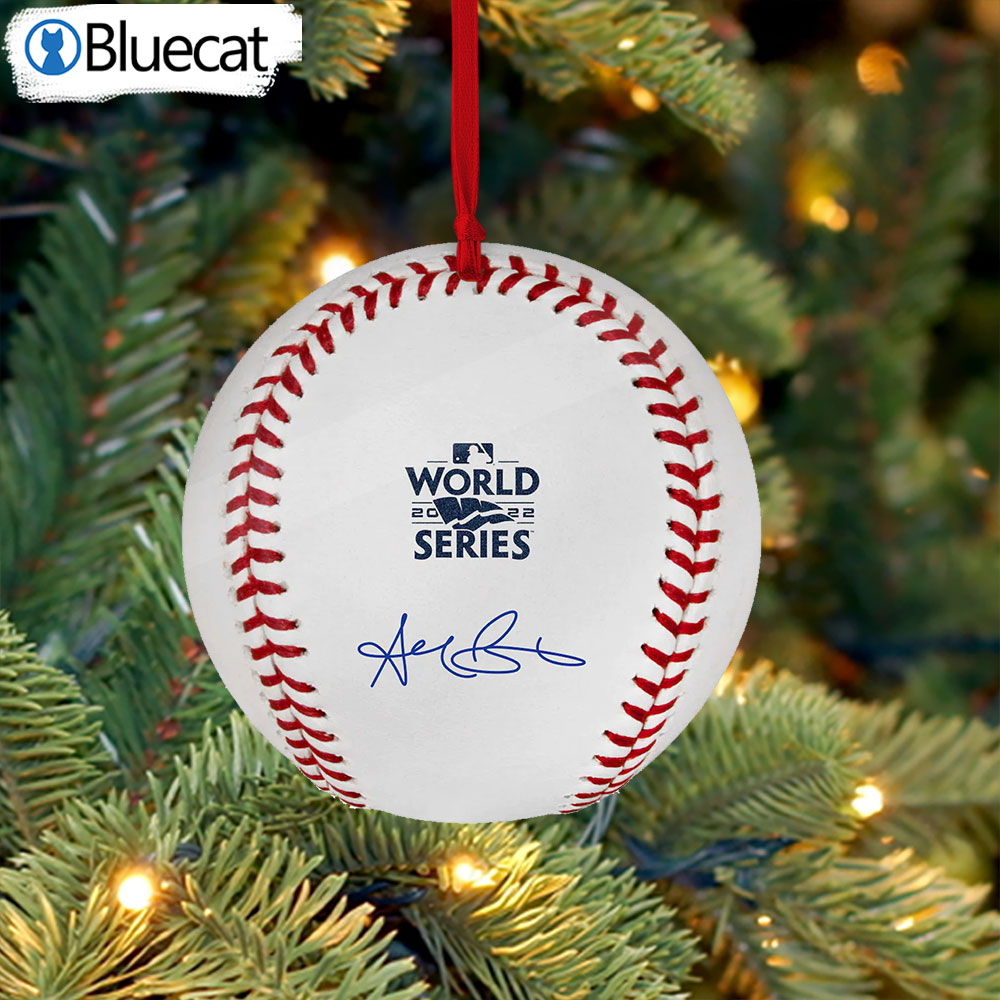 Alec Bohm Philadelphia Phillies Autographed 2022 Mlb World Series Logo  Baseball Ornament