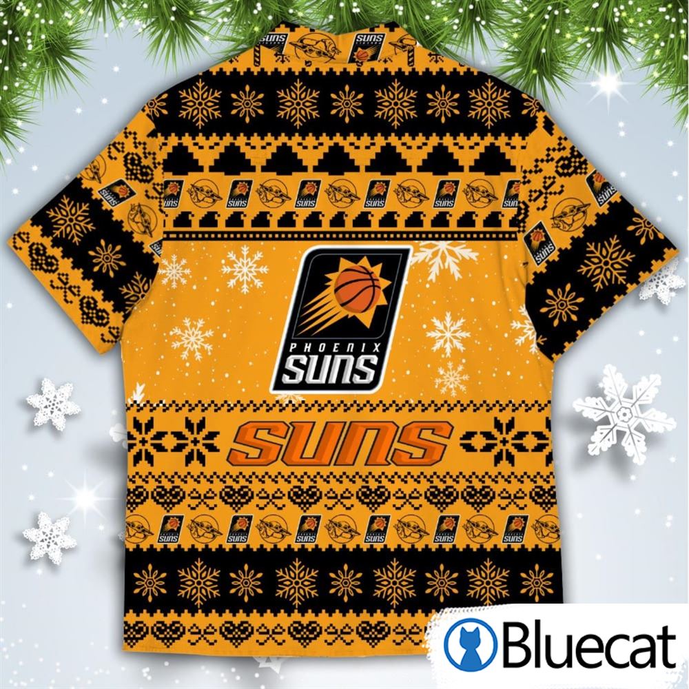 Phoenix Suns Baby Yoda Star Wars American Ugly Christmas Sweater Pattern  Hawaiian Shirt - Bluecat