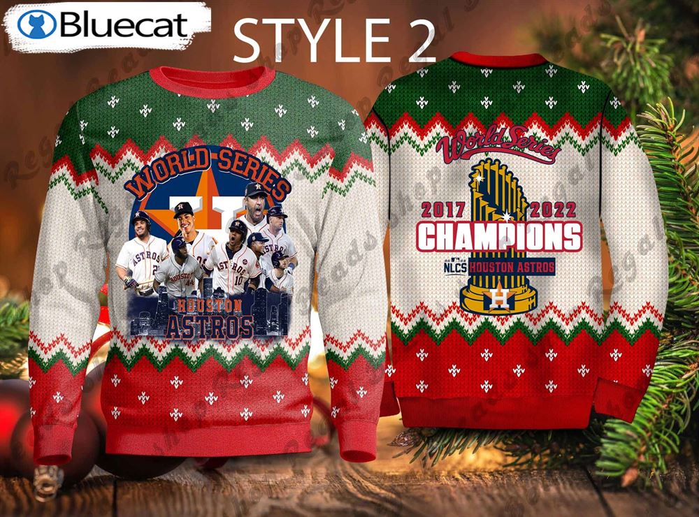 World Series Champion Houston Astros Christmas Ugly Sweater - Bluecat