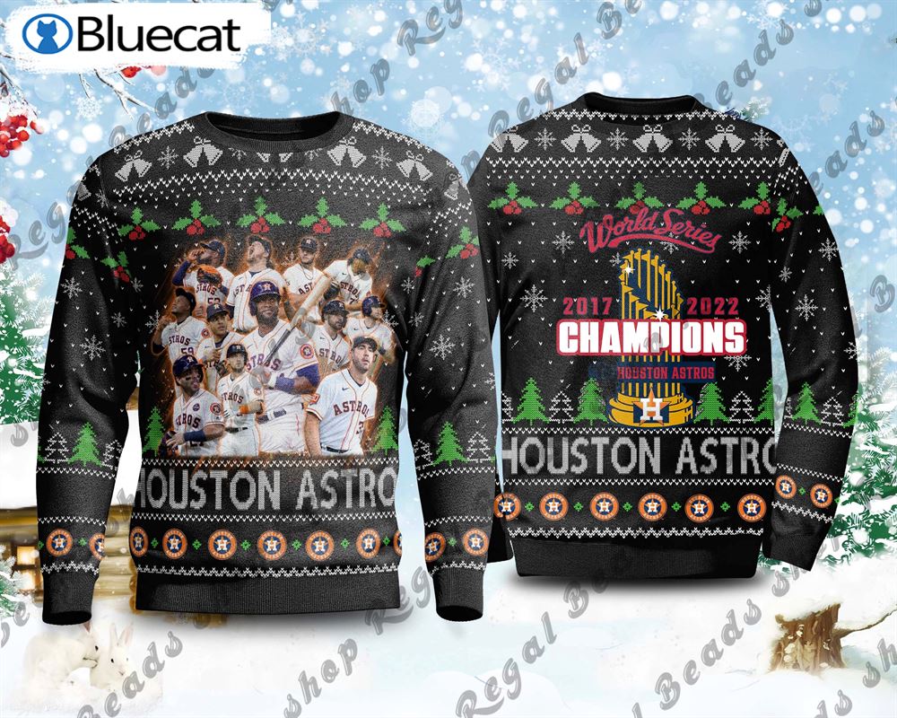 Houston Astros Christmas Ugly Sweater World Series Champion - Bluecat