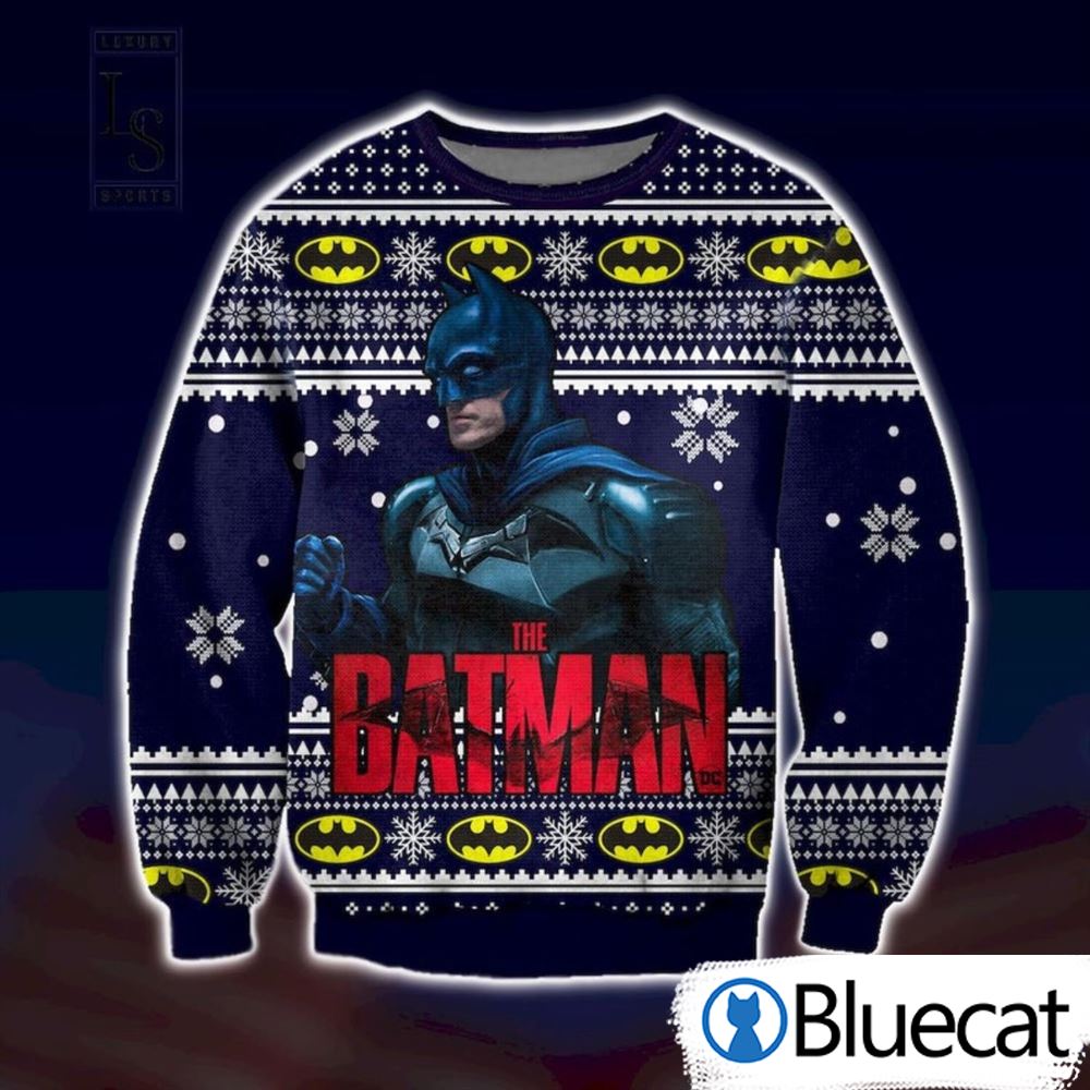The Batman Ugly Sweater Batman Robert Pattinson Ugly Christmas Sweater -  Bluecat