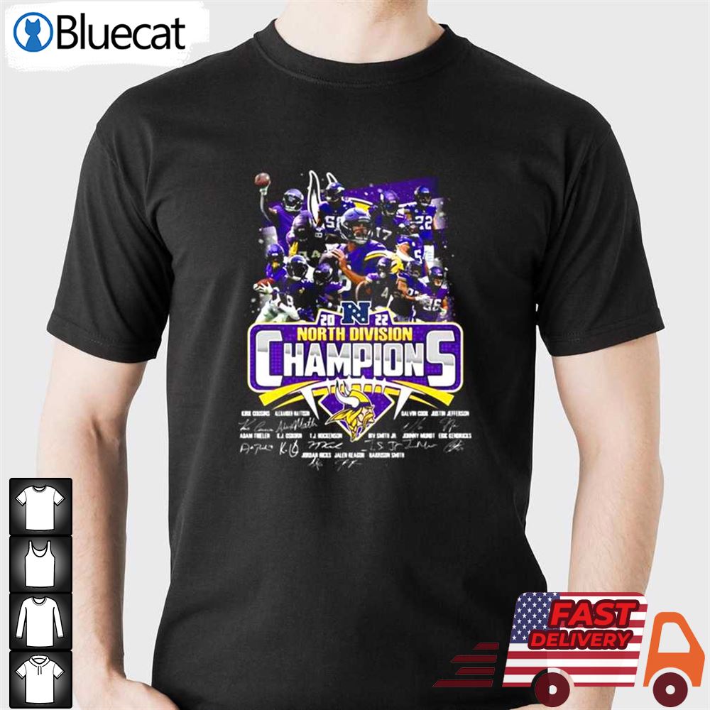 Minnesota Vikings 2022 North Division Champions Signatures Shirt