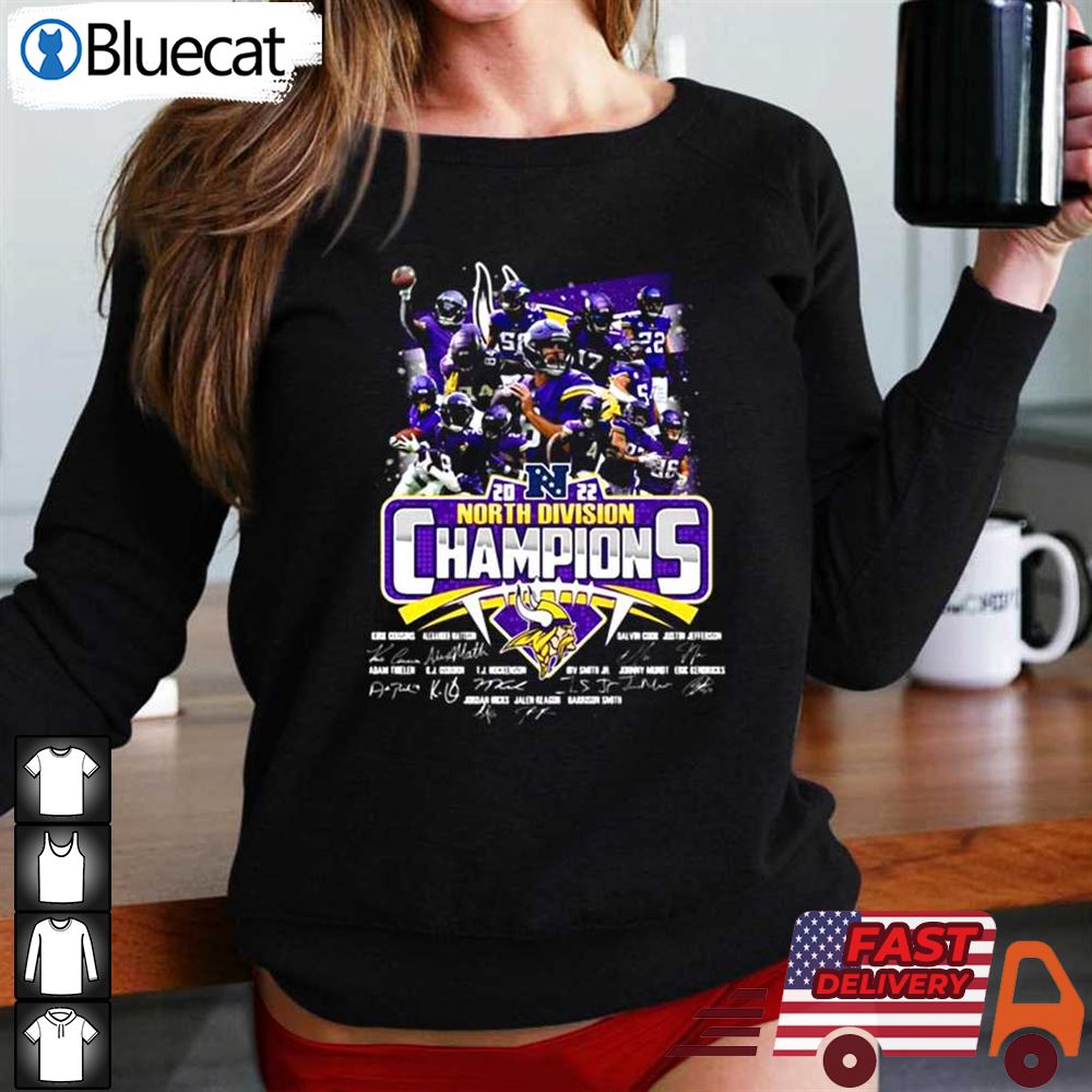 Minnesota Vikings 2022 North Division Champions Signatures Shirt