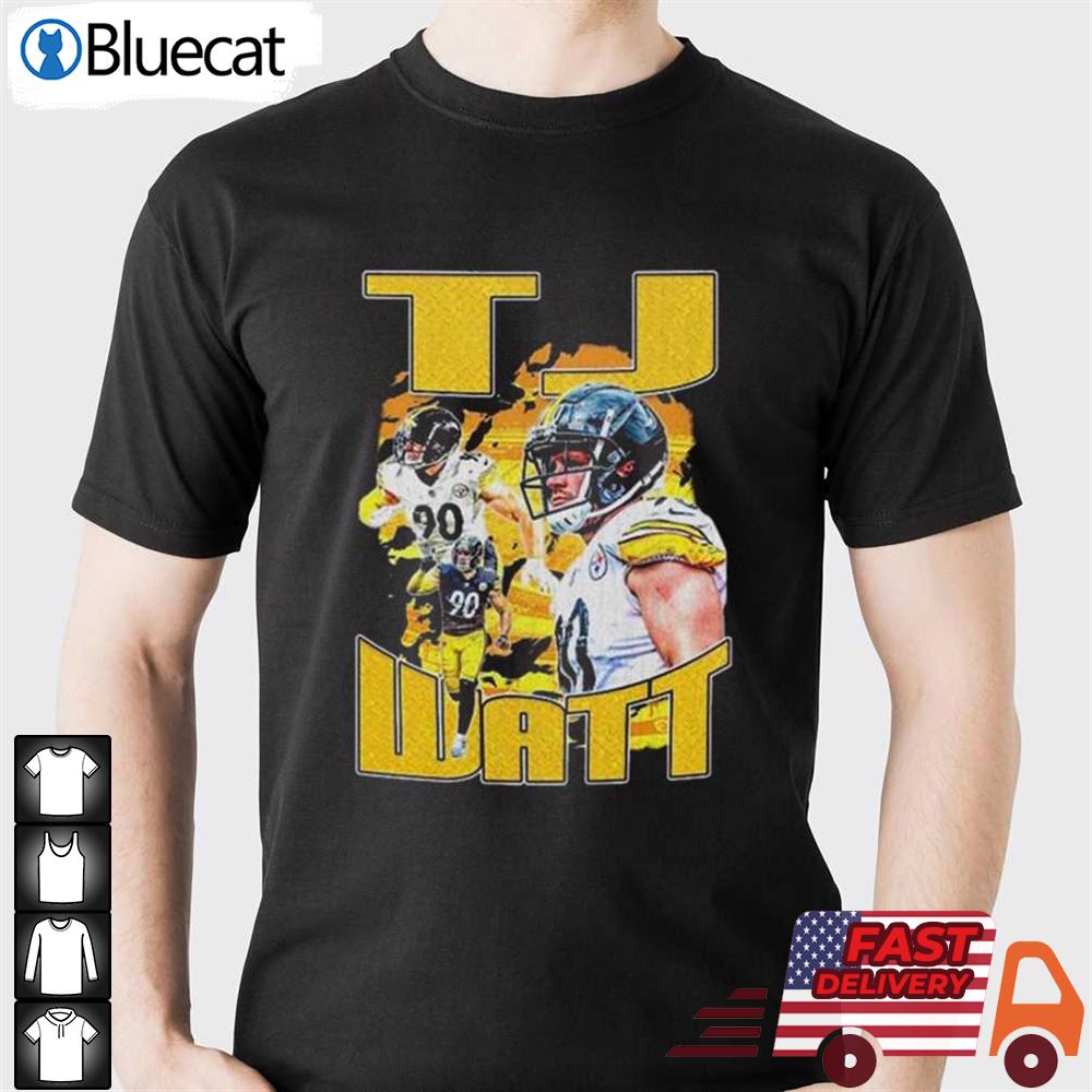 TJ Watt 90 Pittsburgh Steelers football retro poster shirt, hoodie