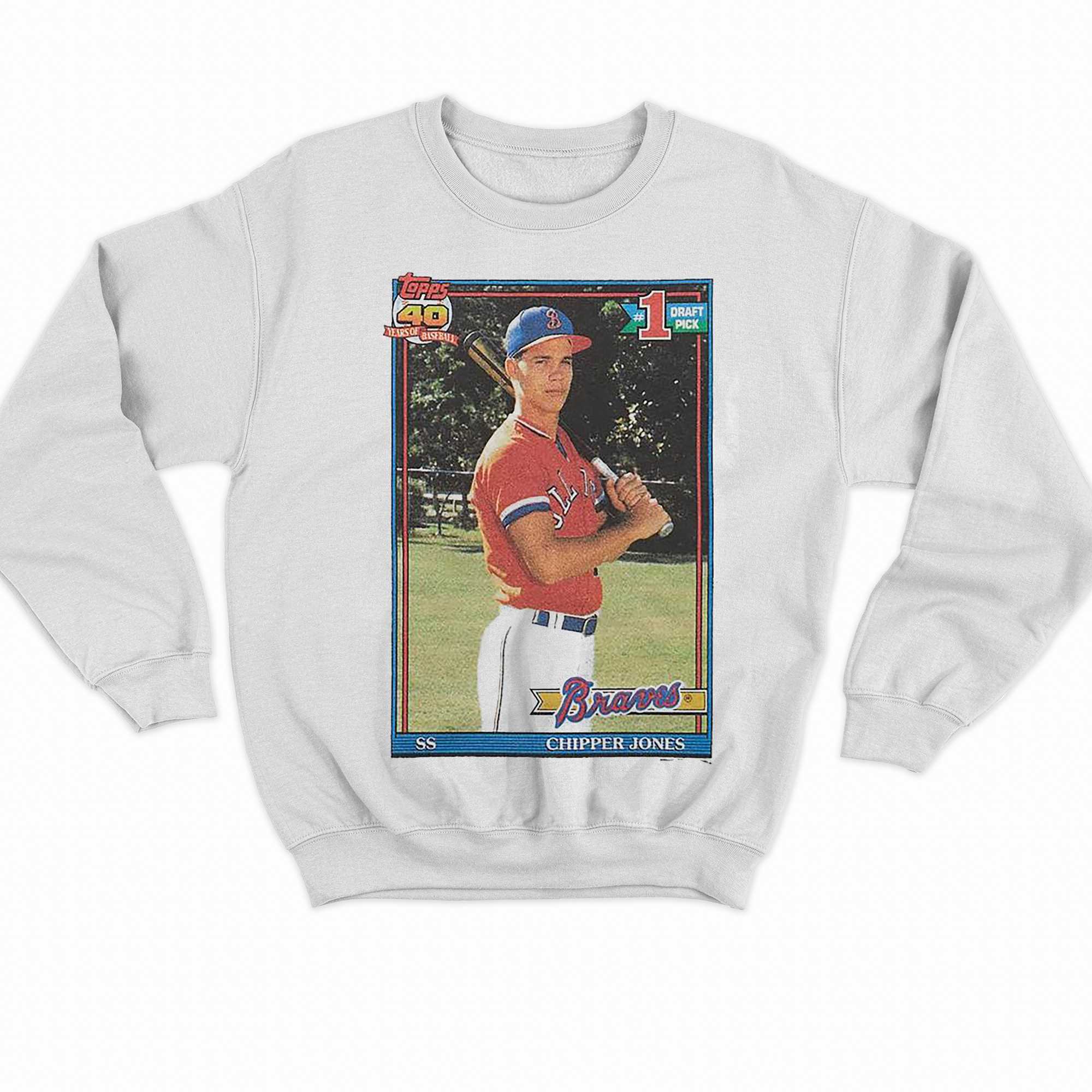 1991 Topps Baseball Chipper Jones Braves Shirt 