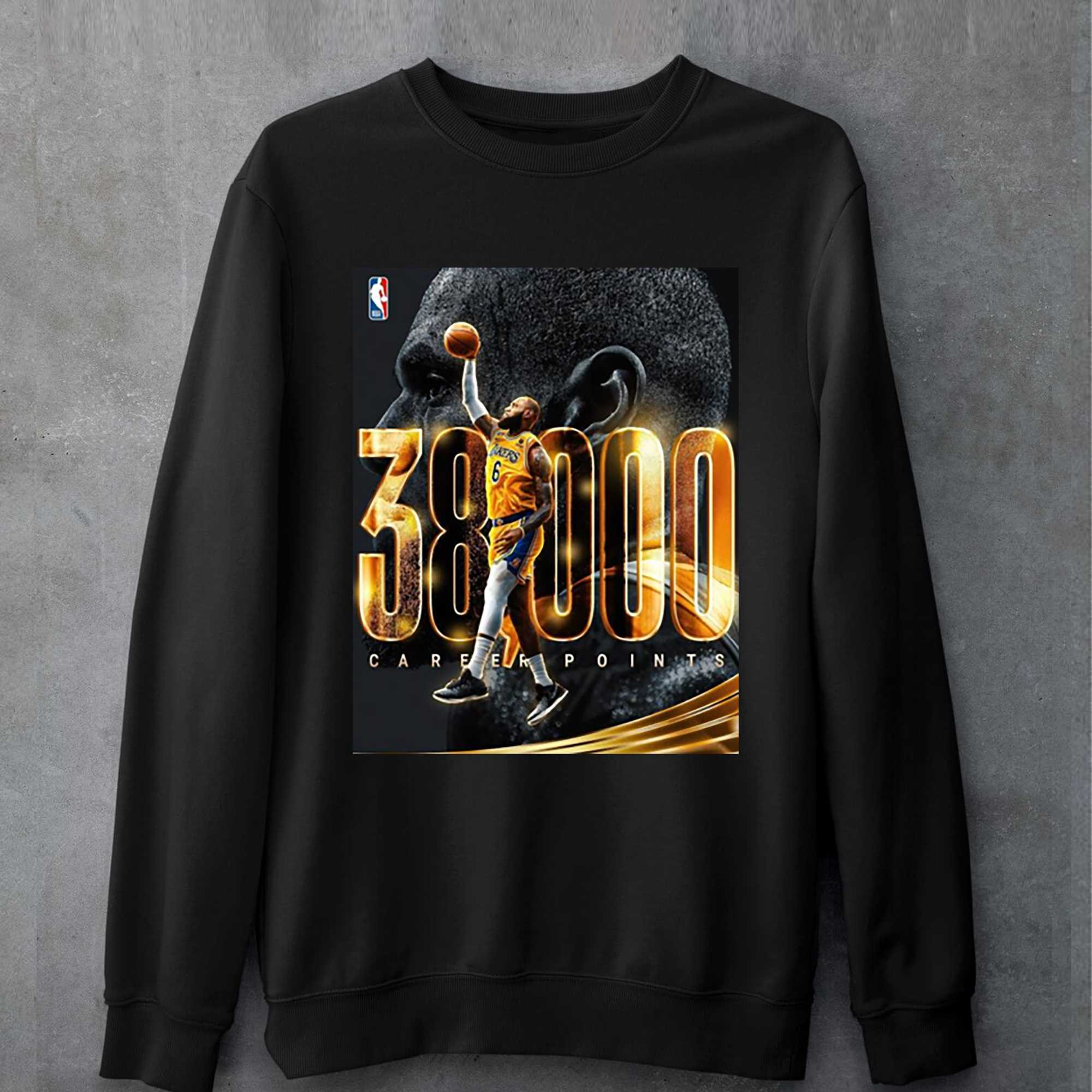 Lebron James Is The Second Player In Nba History To Score 38000 Career Points Shirt 