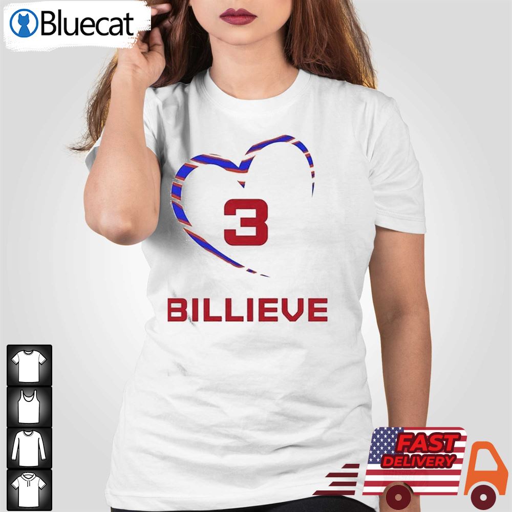 Love 3 damar hamlin billieve shirt, hoodie, sweater, long sleeve and tank  top