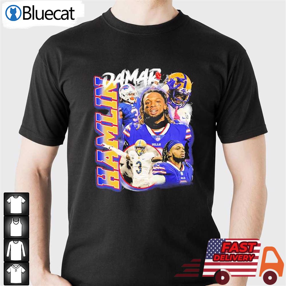 Love For 3 Damar Hamlin Bootleg T Shirt - Bluecat